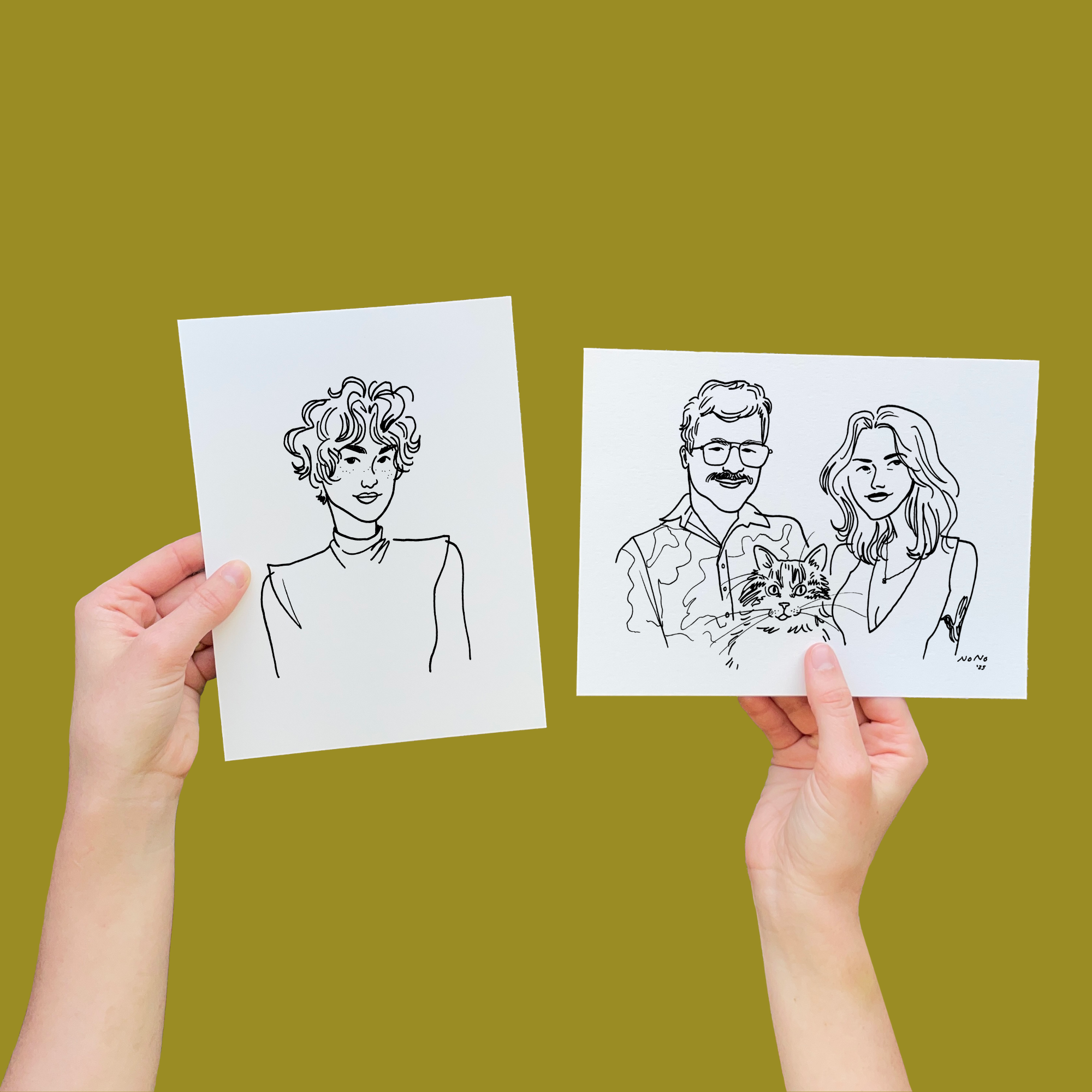 Hand-drawn portraits