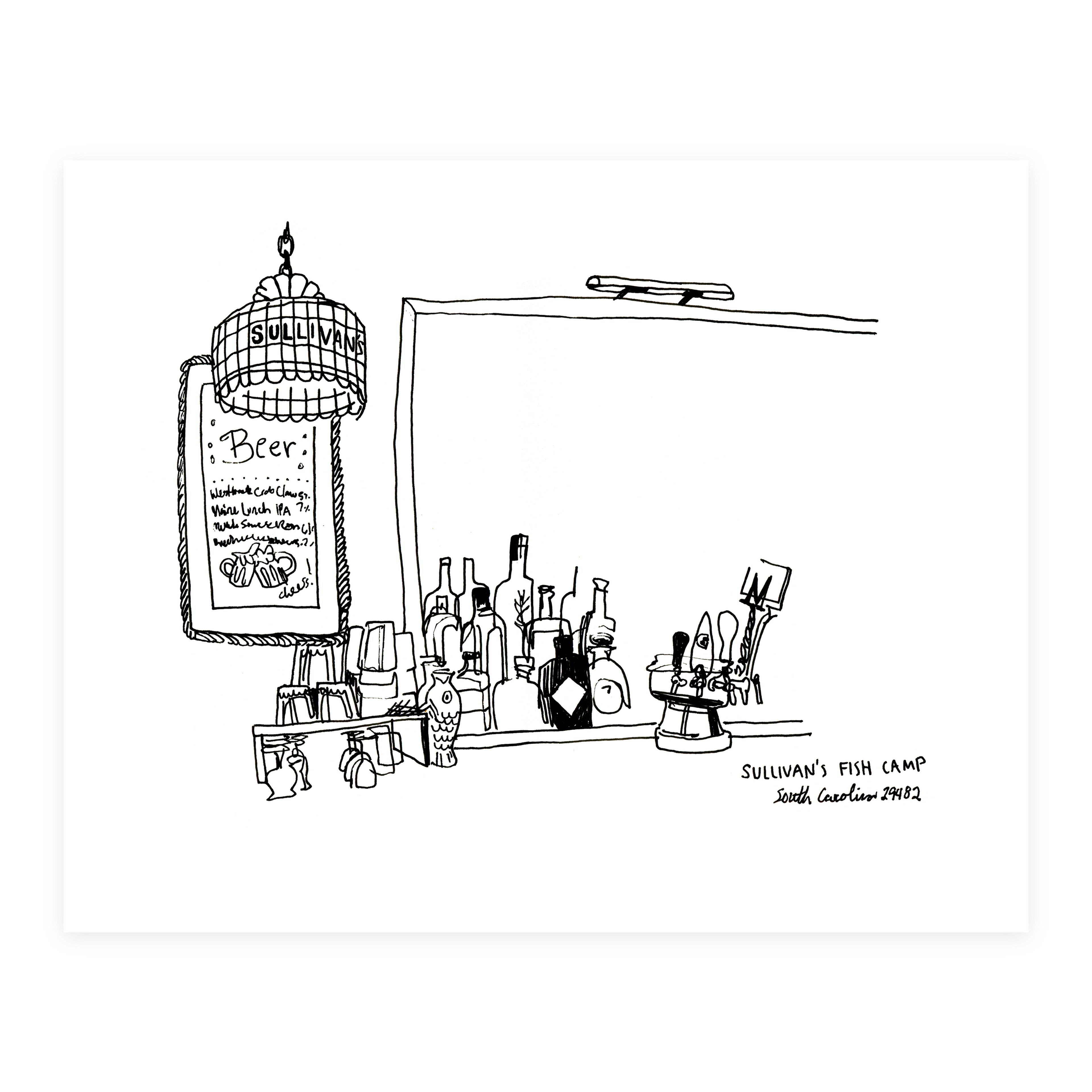 Sullivan's Fish Camp - Sketchbook Print