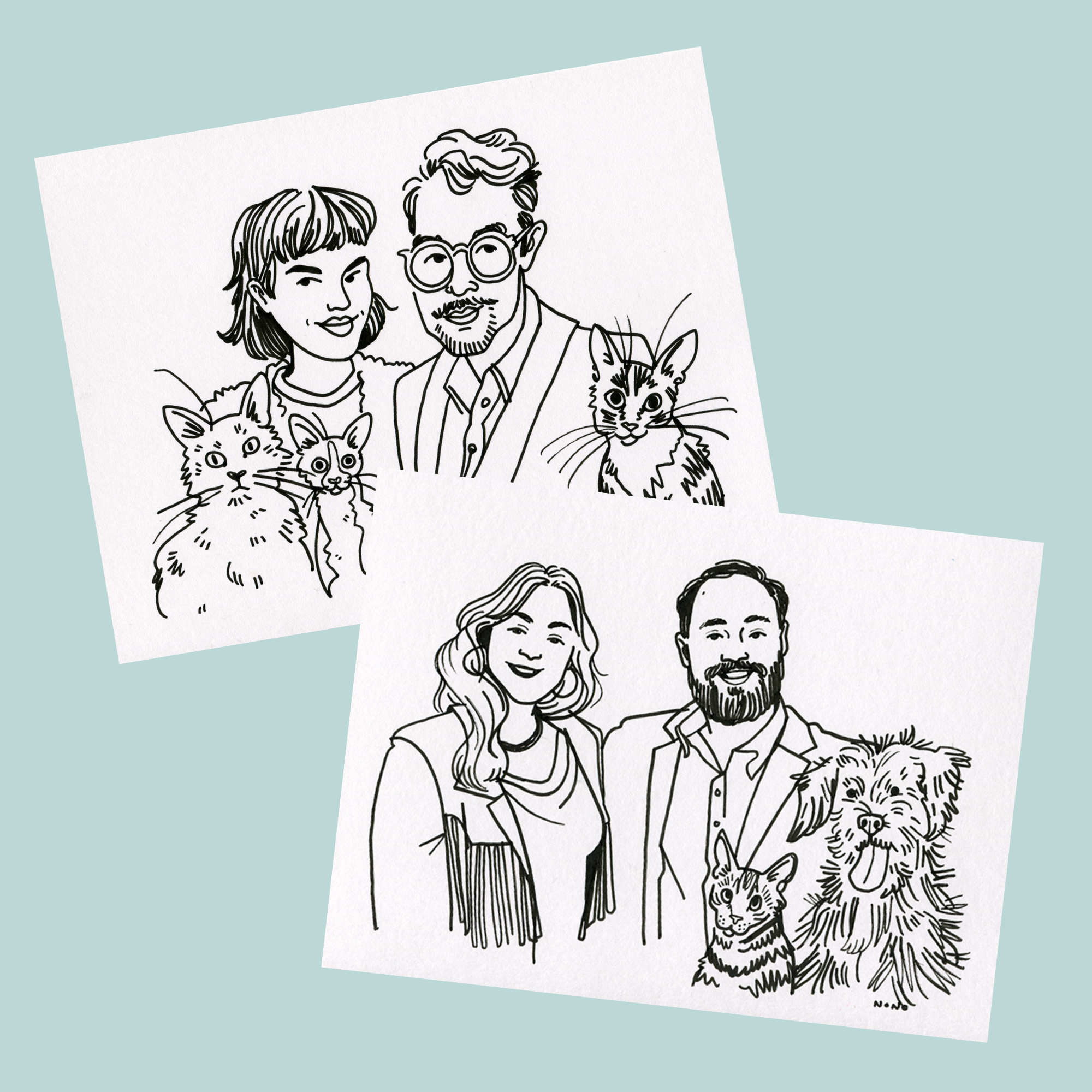 Hand-drawn portraits