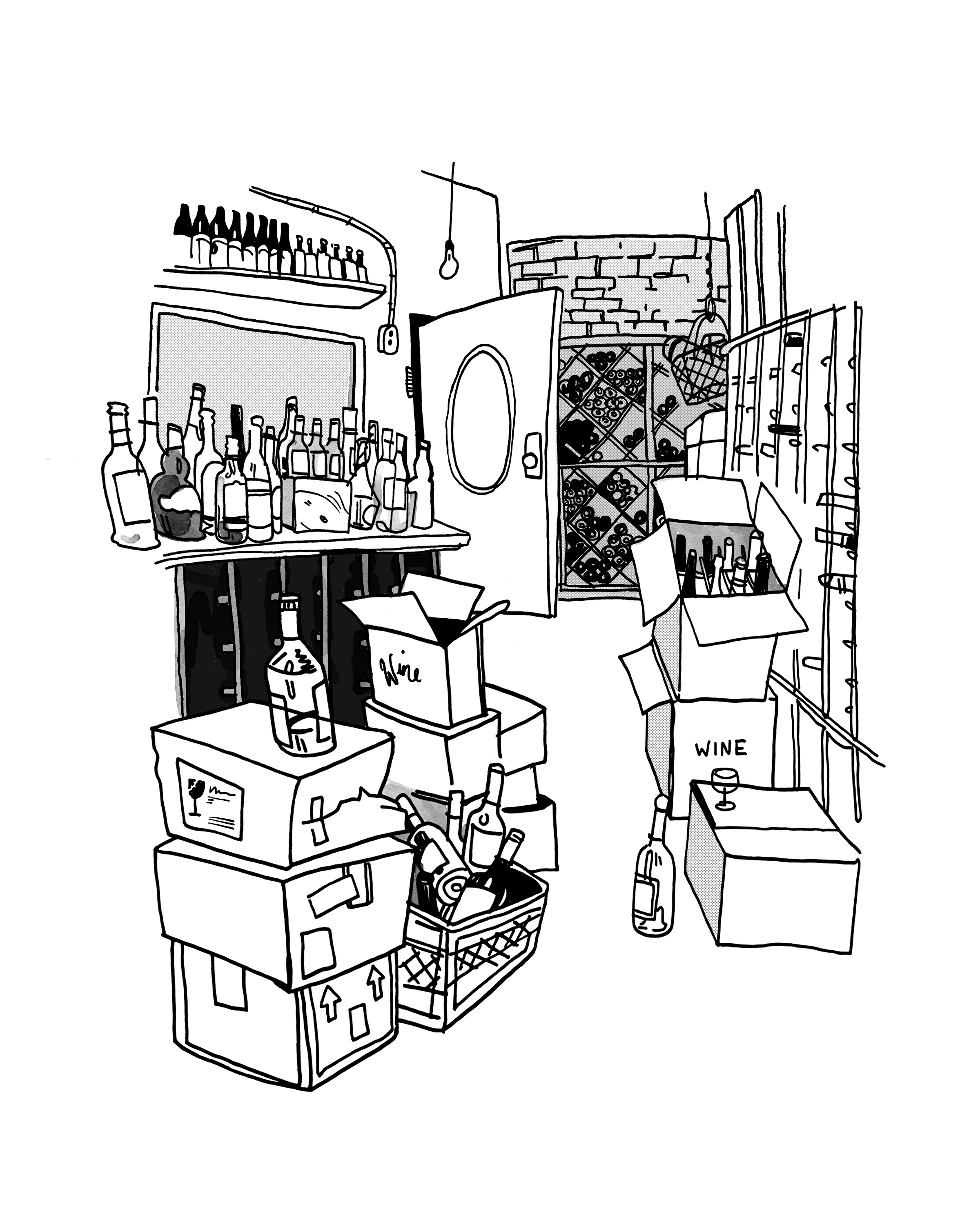 Wine Cellar - Sketchbook Print