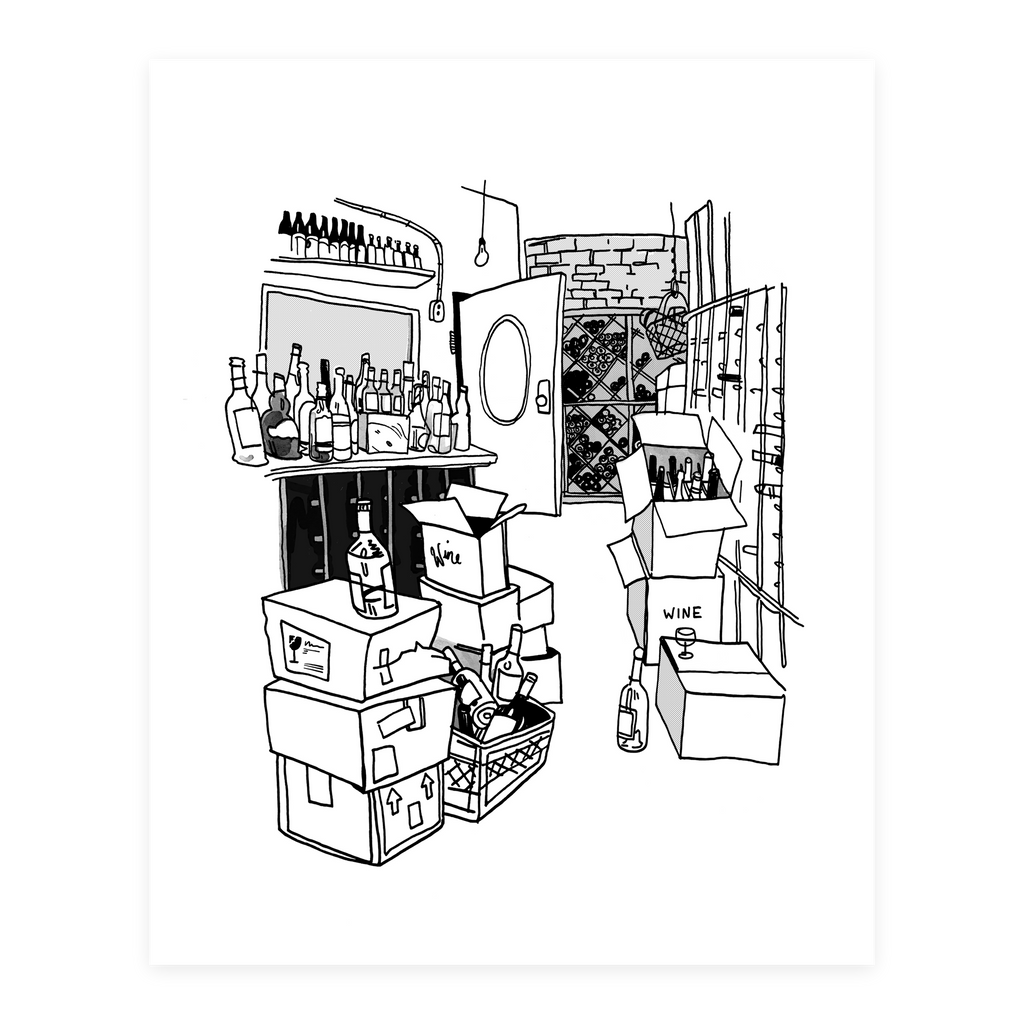 Wine Cellar - Sketchbook Print