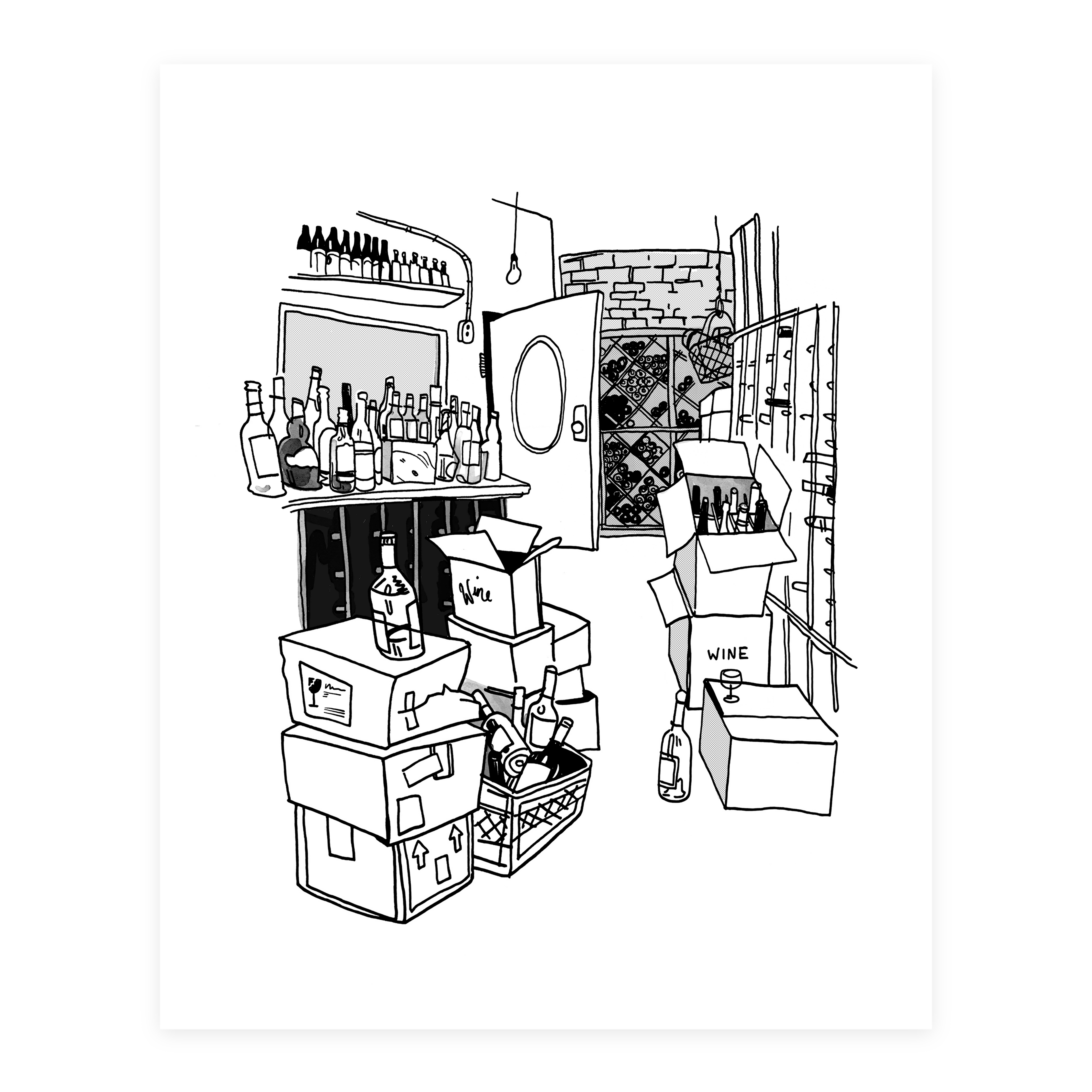 Wine Cellar - Sketchbook Print