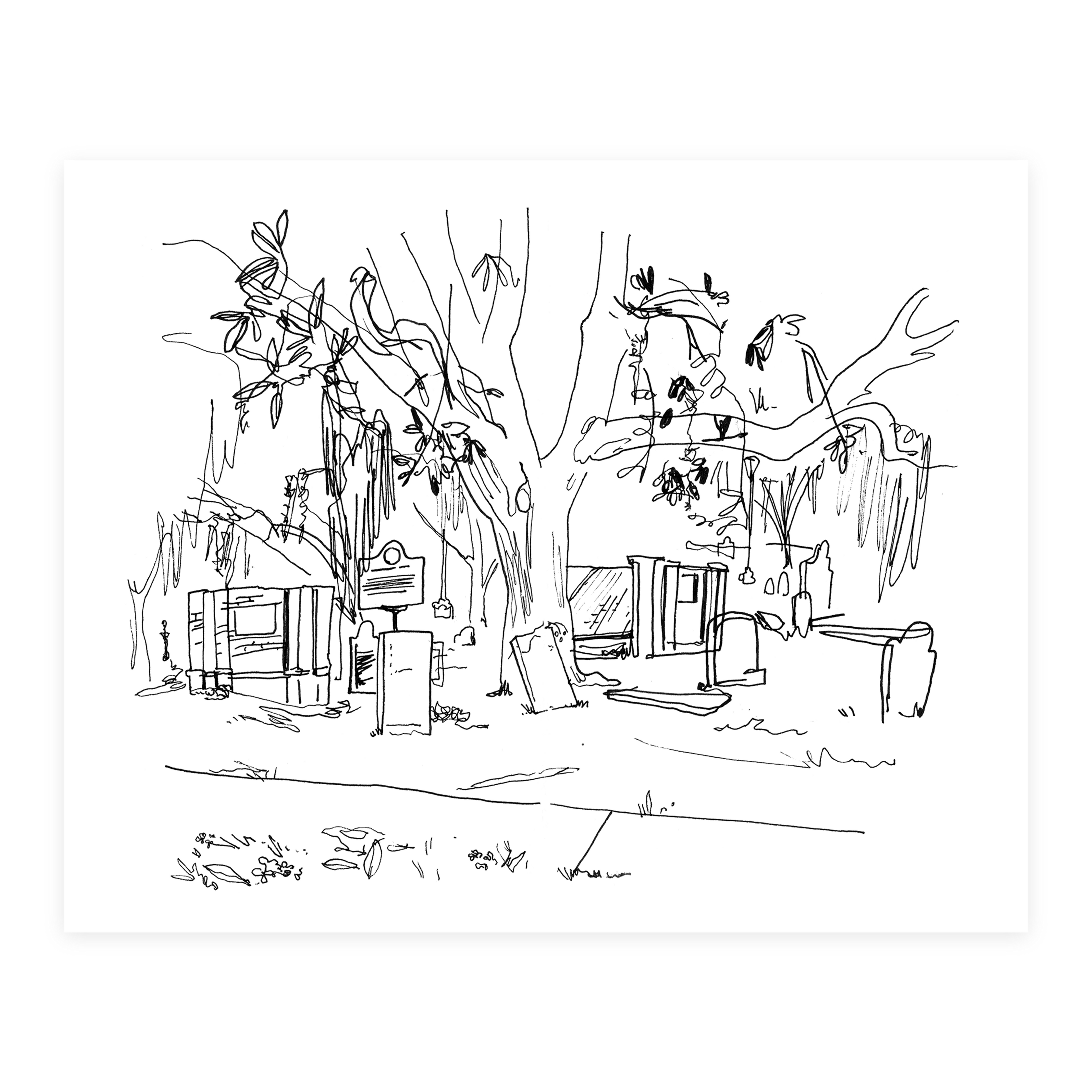 Savannah Cemetery - Sketchbook Print