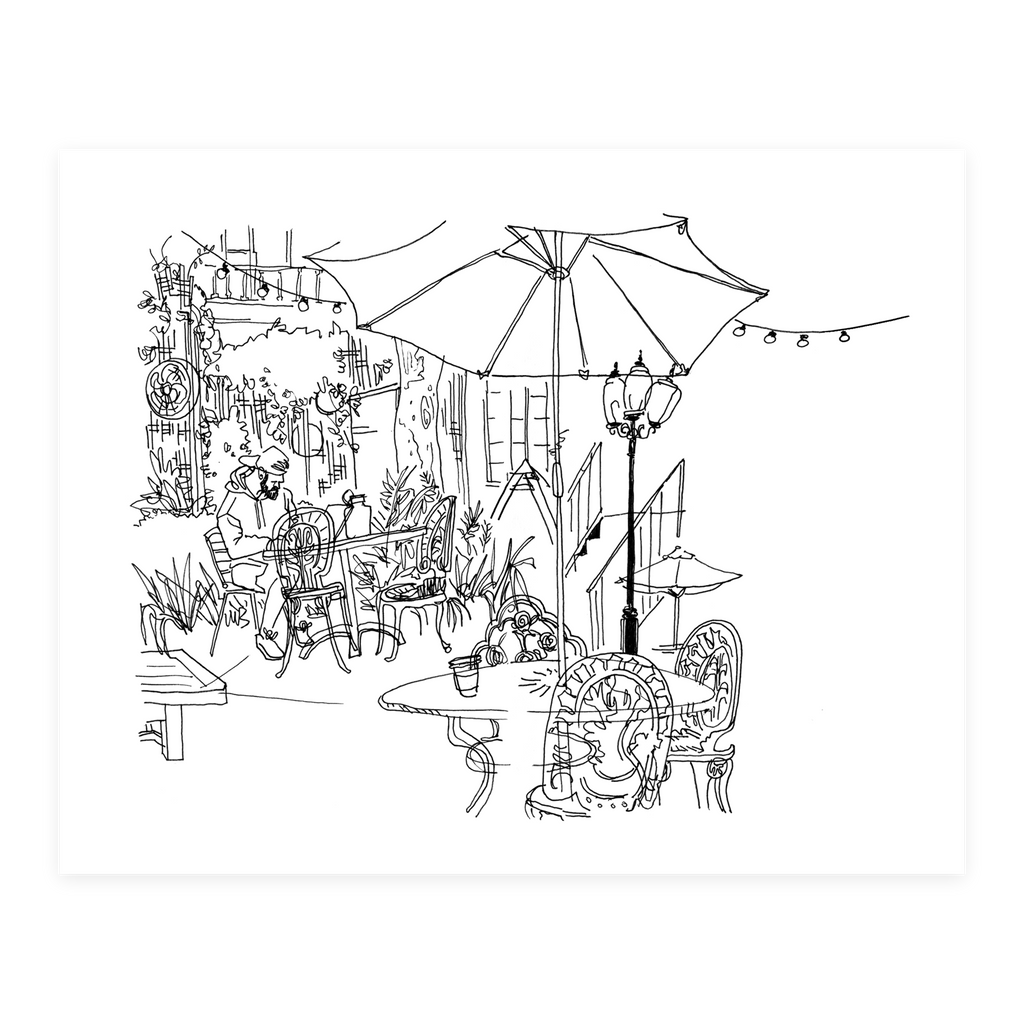 Foxy Courtyard - Sketchbook Print