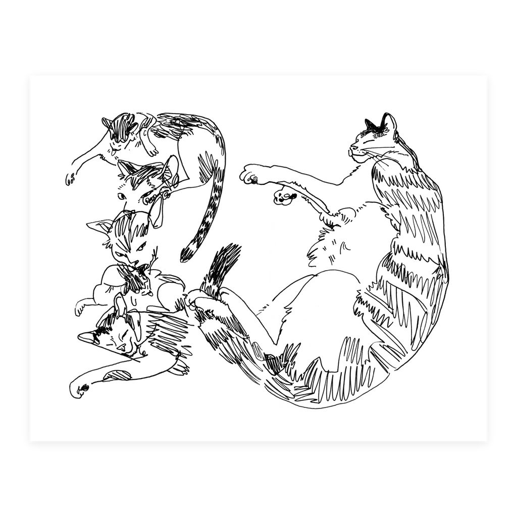 Sleepy Cat Studies - Sketchbook Print
