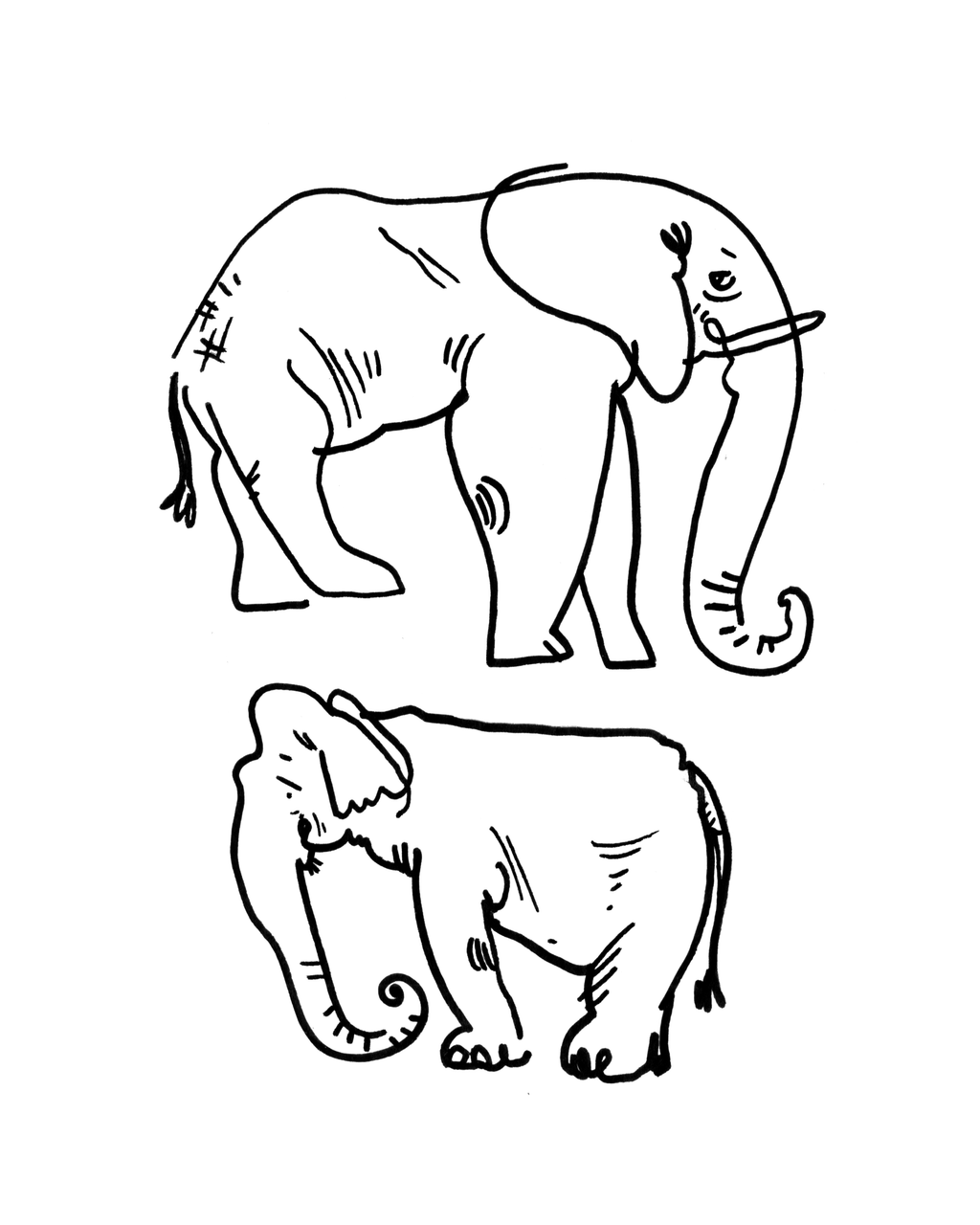 Elephants - Sketchbook Print