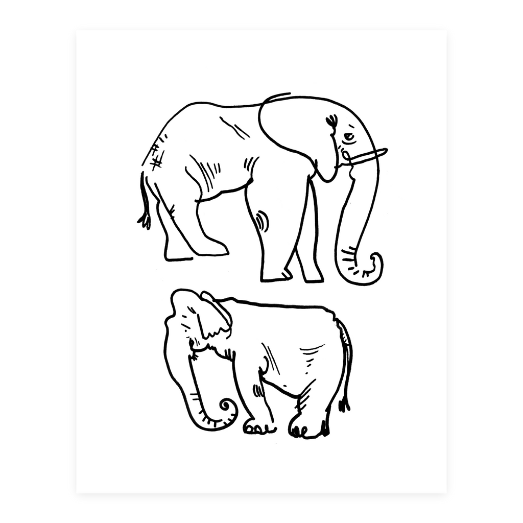 Elephants - Sketchbook Print