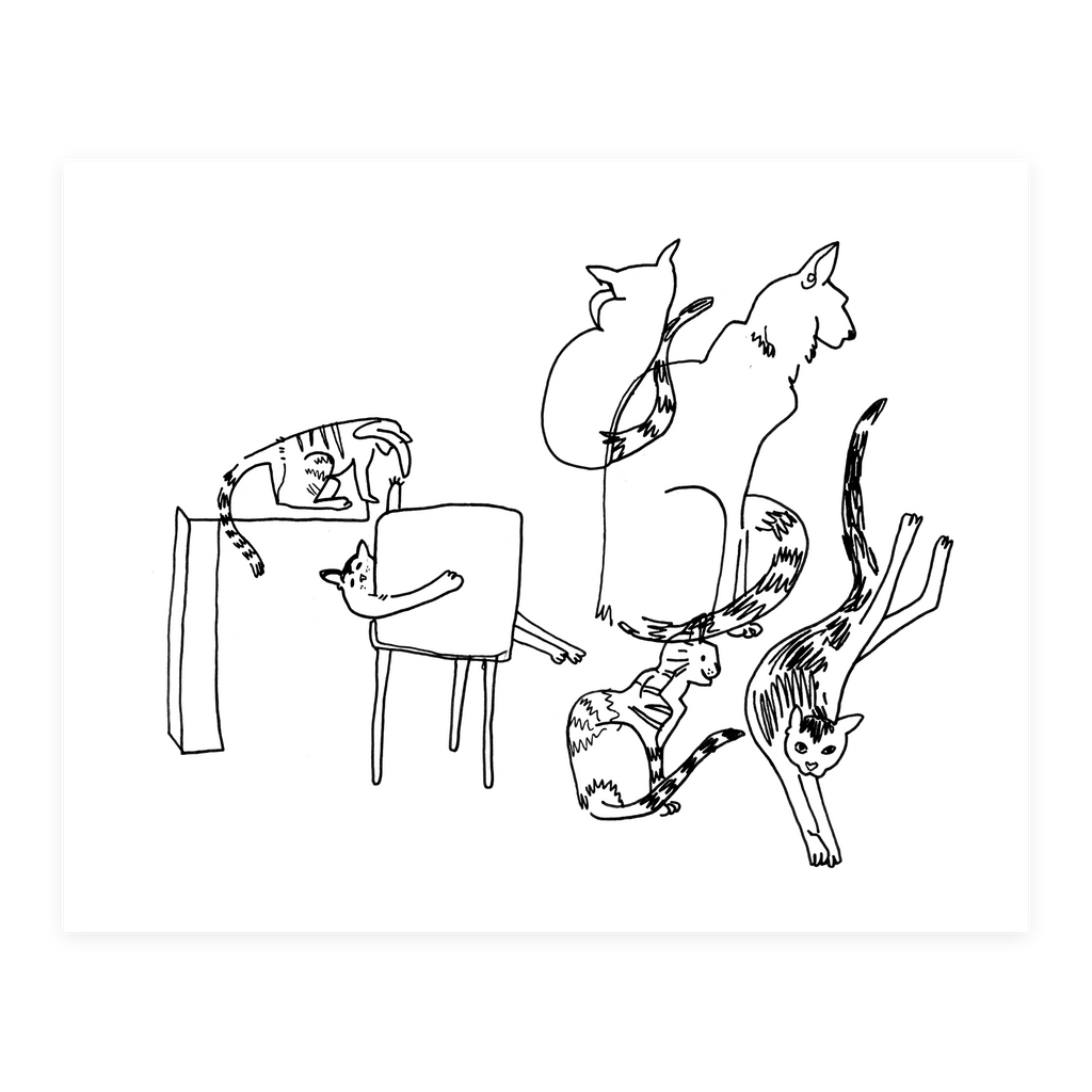 Cats Playing - Sketchbook Print