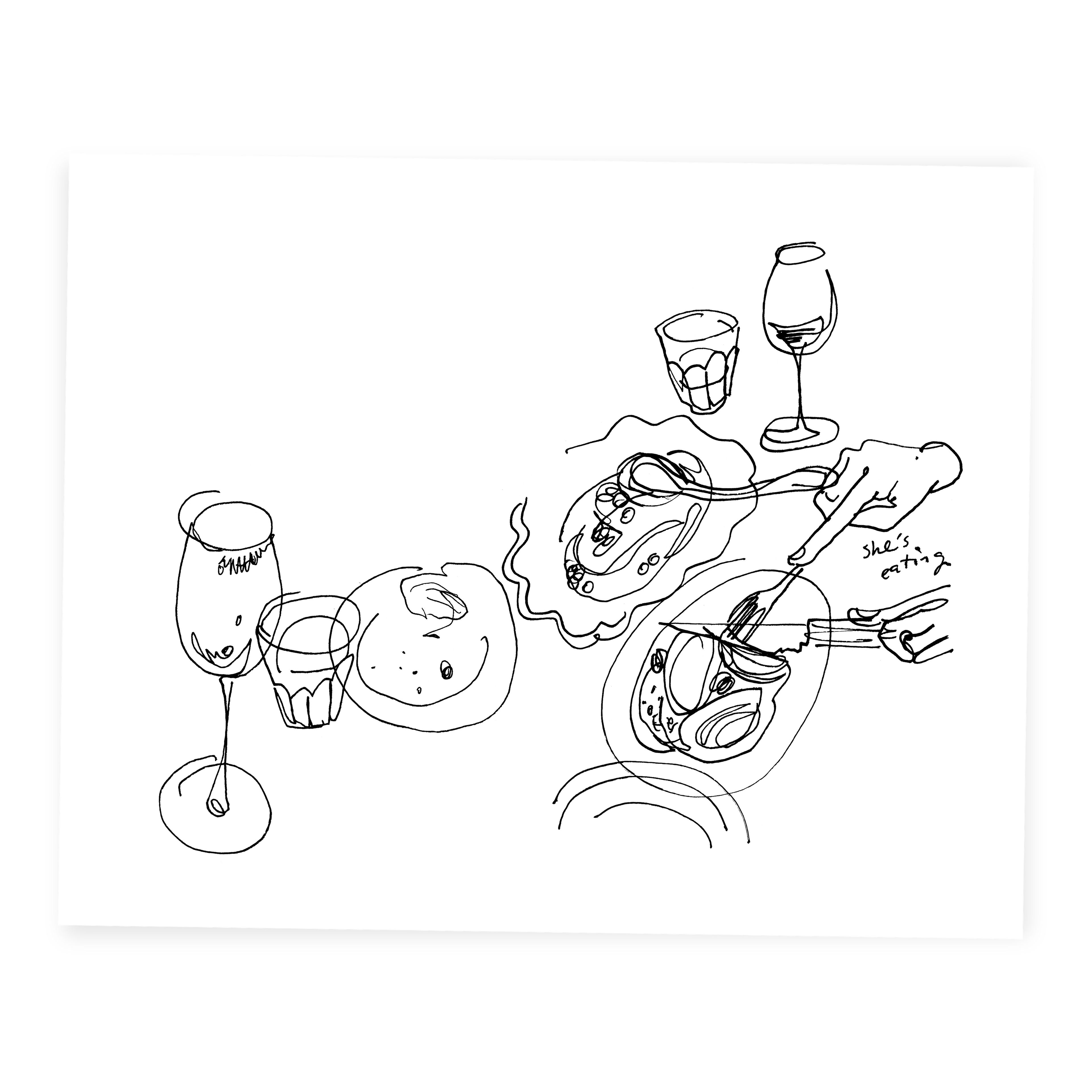 She’s Eating - Sketchbook Print