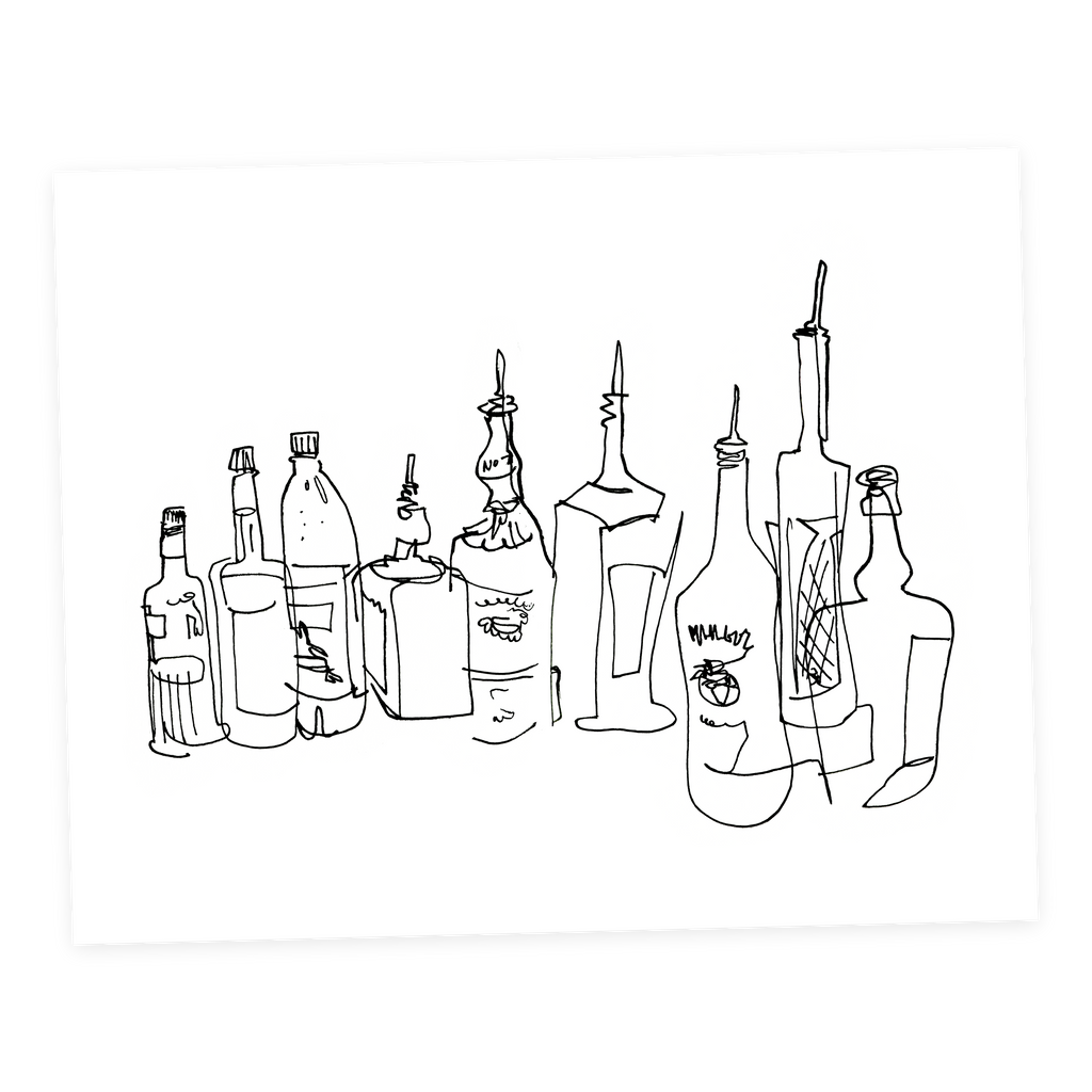 Bottles - Sketchbook Print