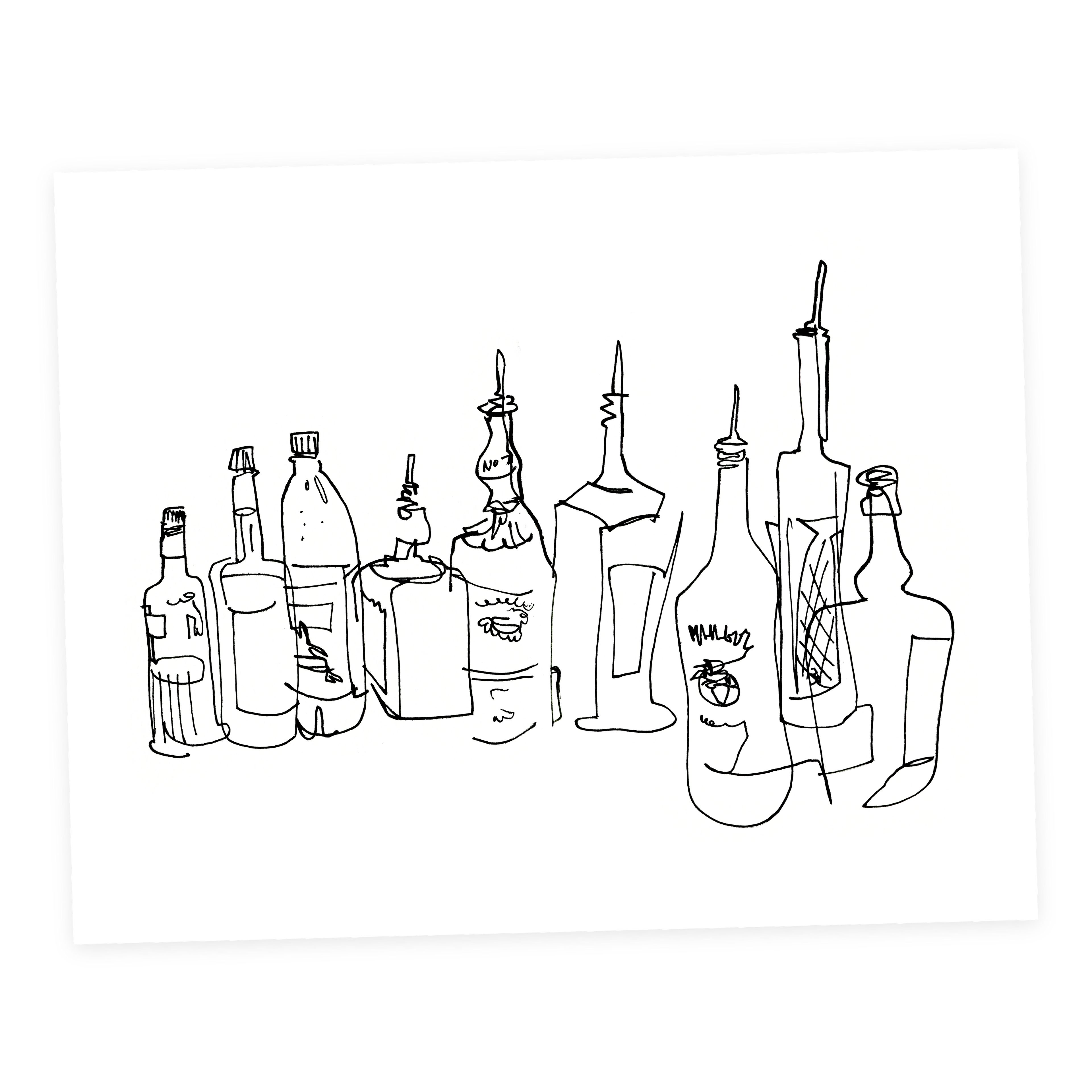 Bottles - Sketchbook Print