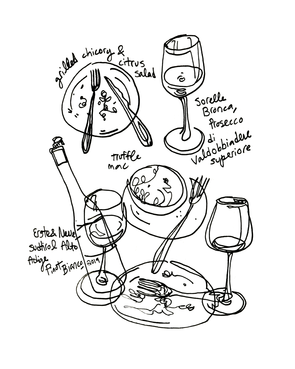 Grilled Chicory & Citrus Salad - Sketchbook Print