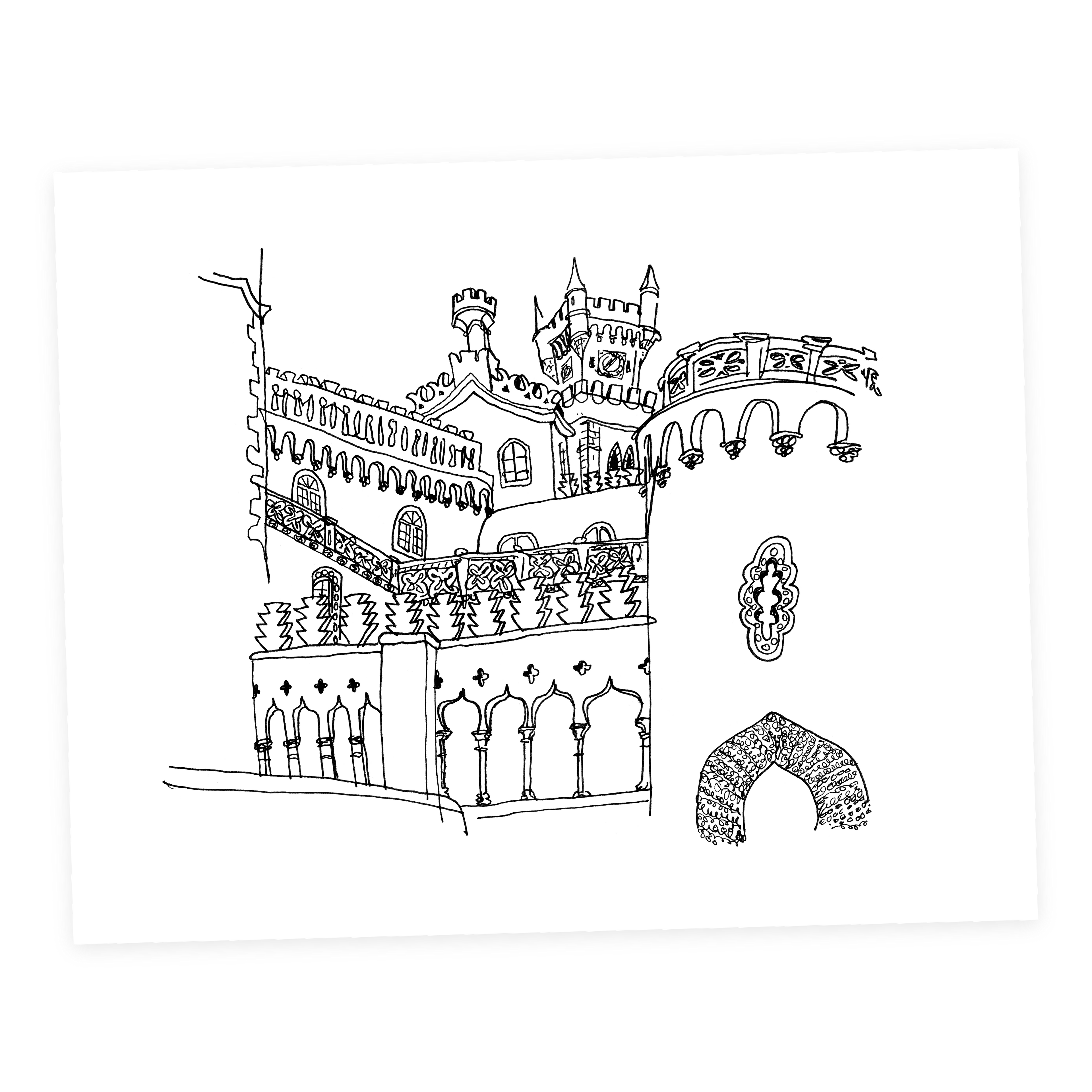 Lisbon #2 (The Pena Palace) - Sketchbook Print