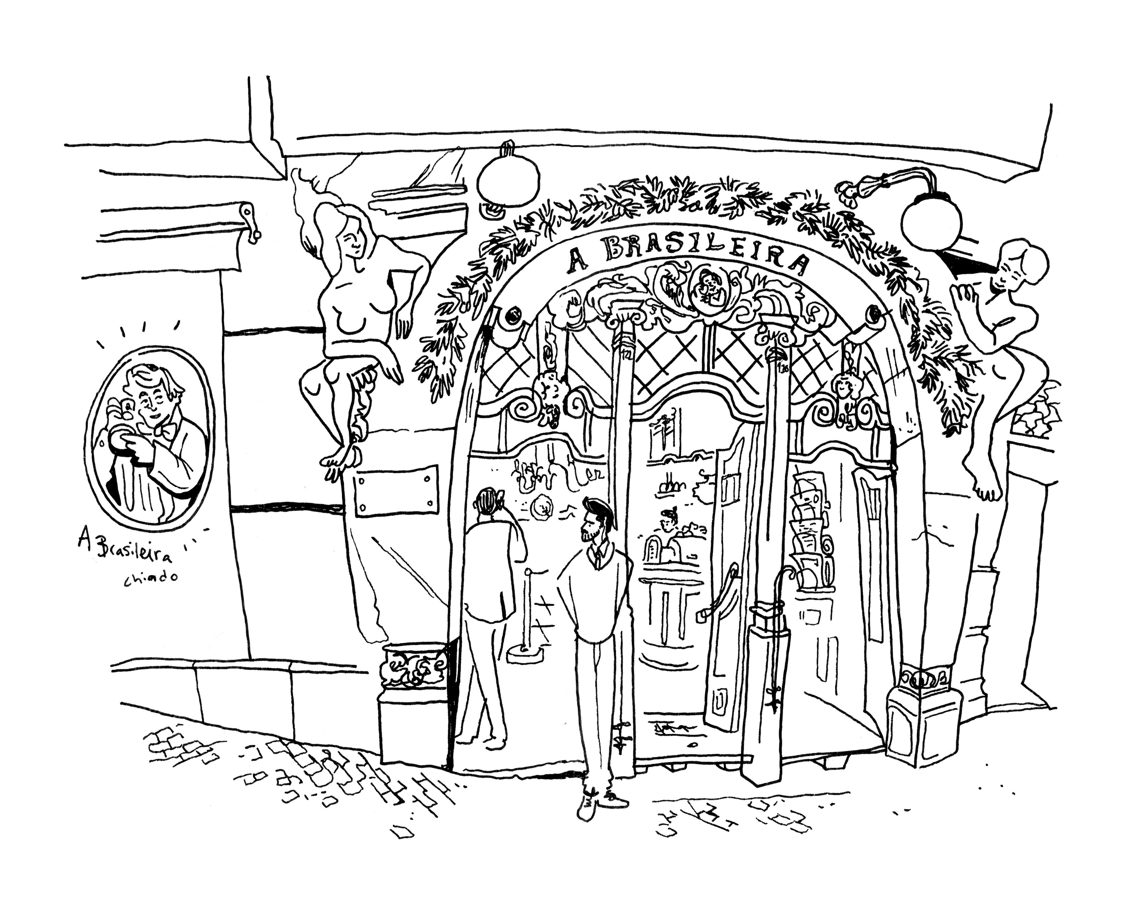 Lisbon #4 (A Brasileira do Chiado) - Sketchbook Print