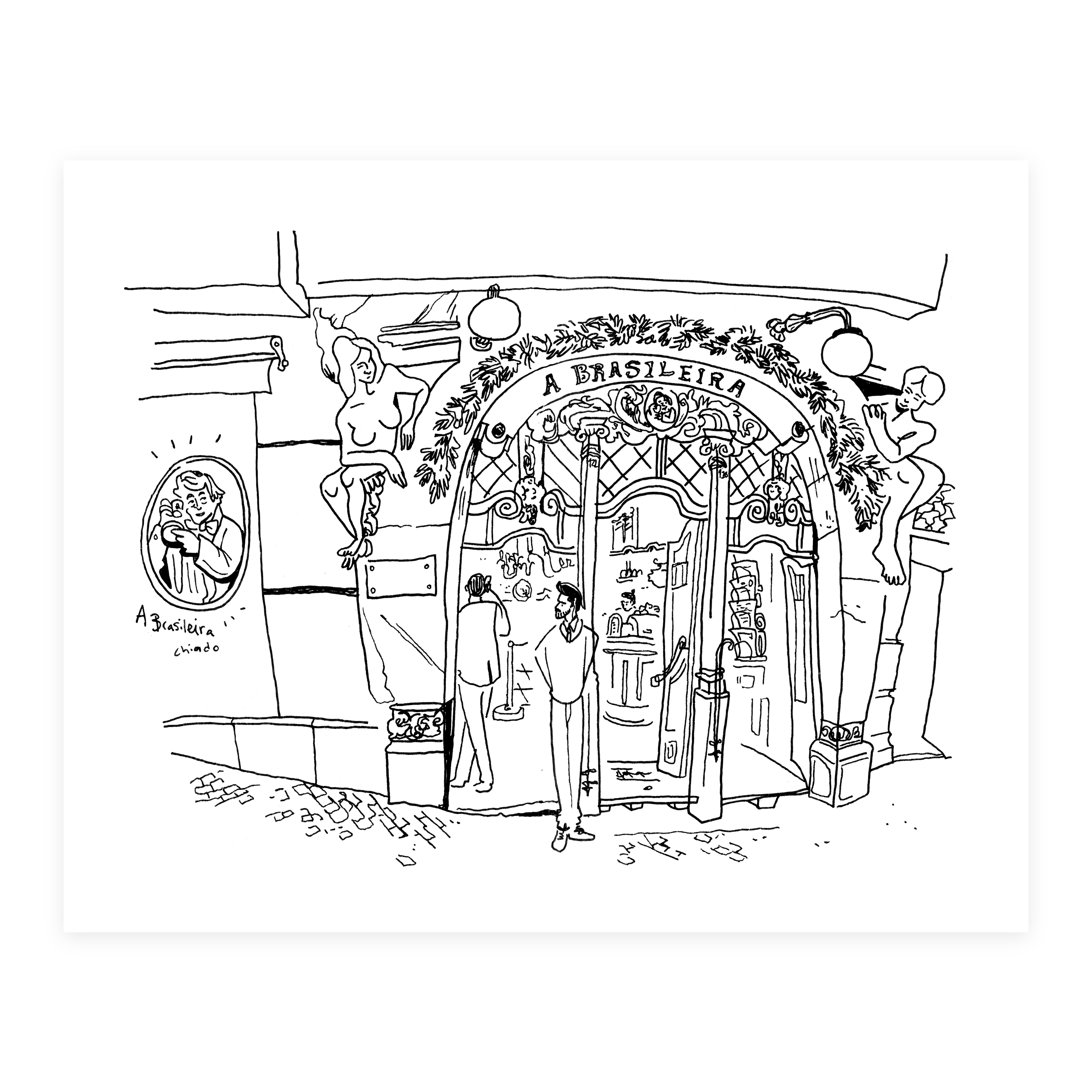 Lisbon #4 (A Brasileira do Chiado) - Sketchbook Print