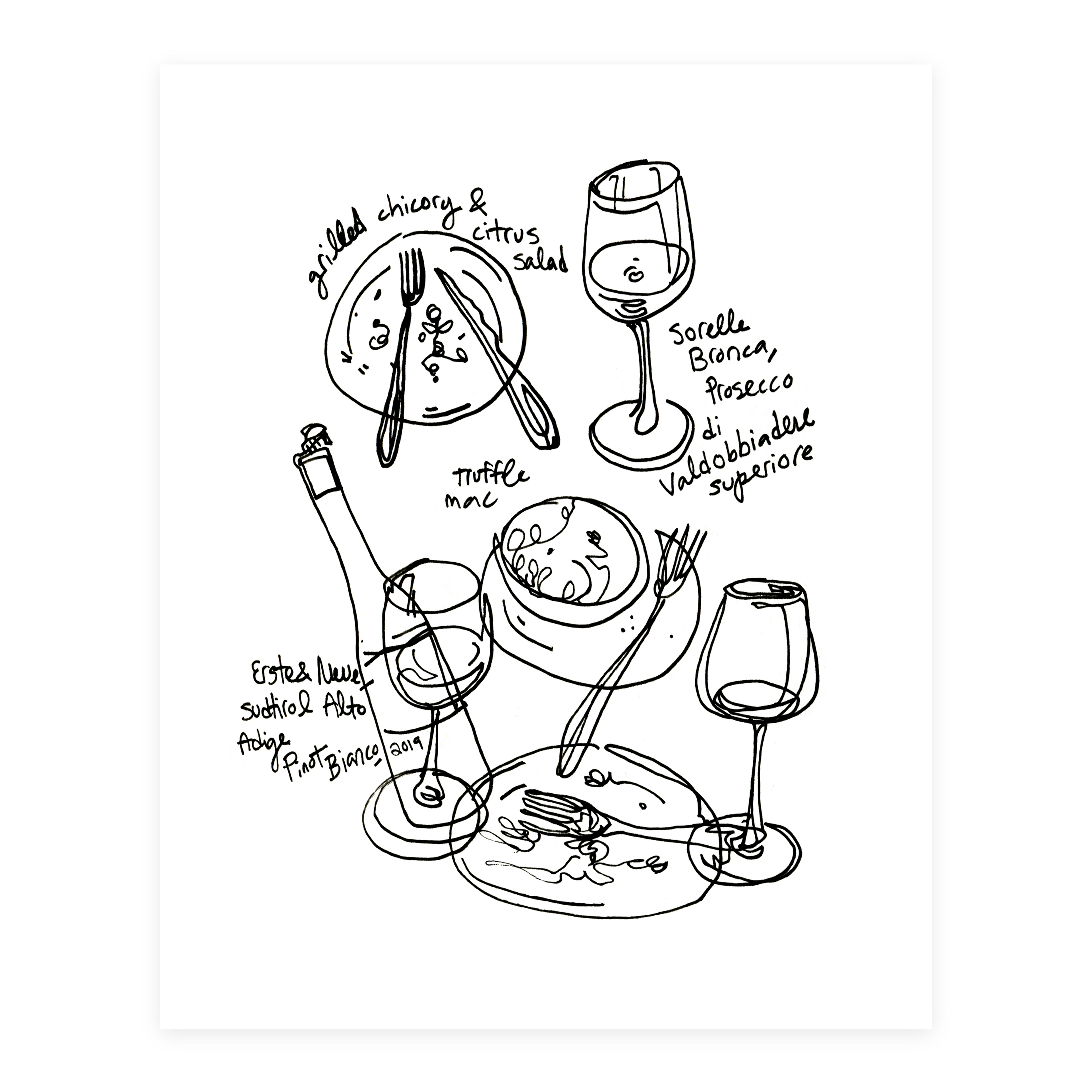 Grilled Chicory & Citrus Salad - Sketchbook Print