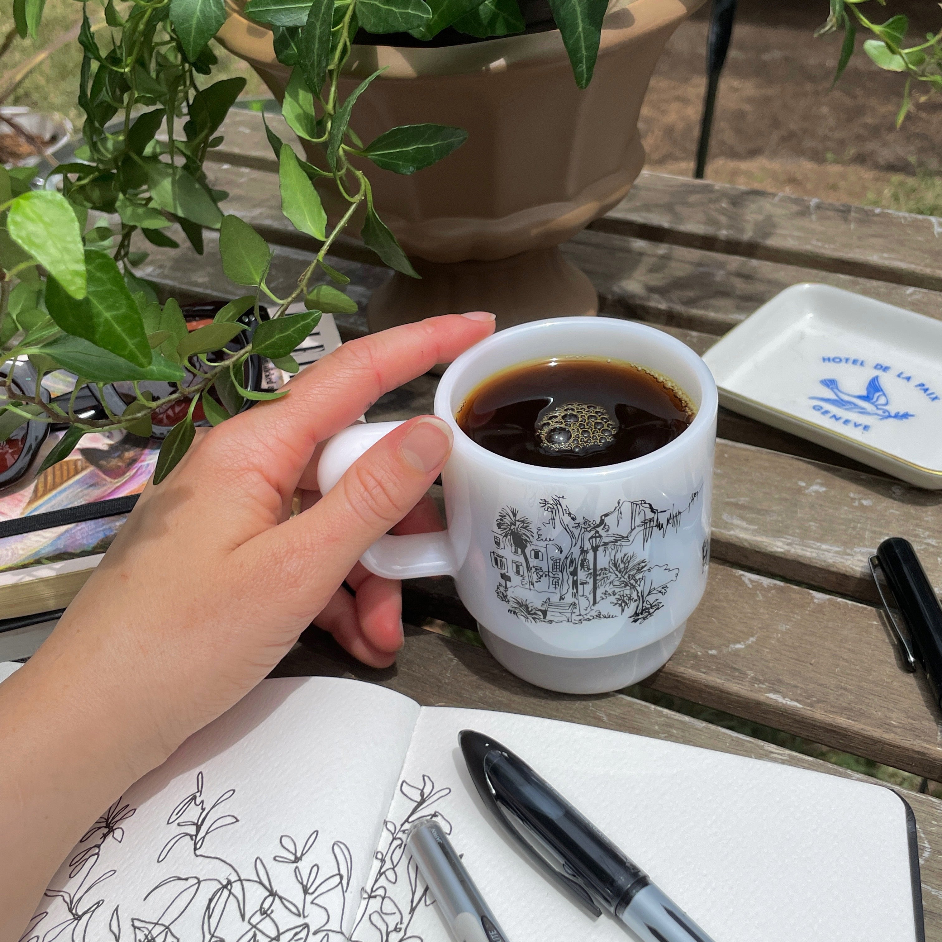 Milk Glass Mug - Savannah Sketchbook