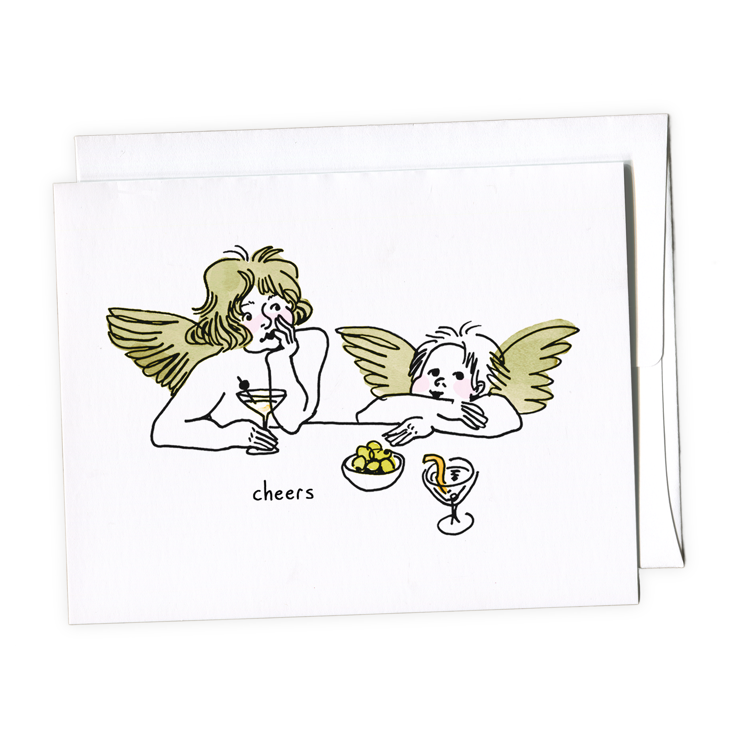Cheers - Cherub Greeting Card