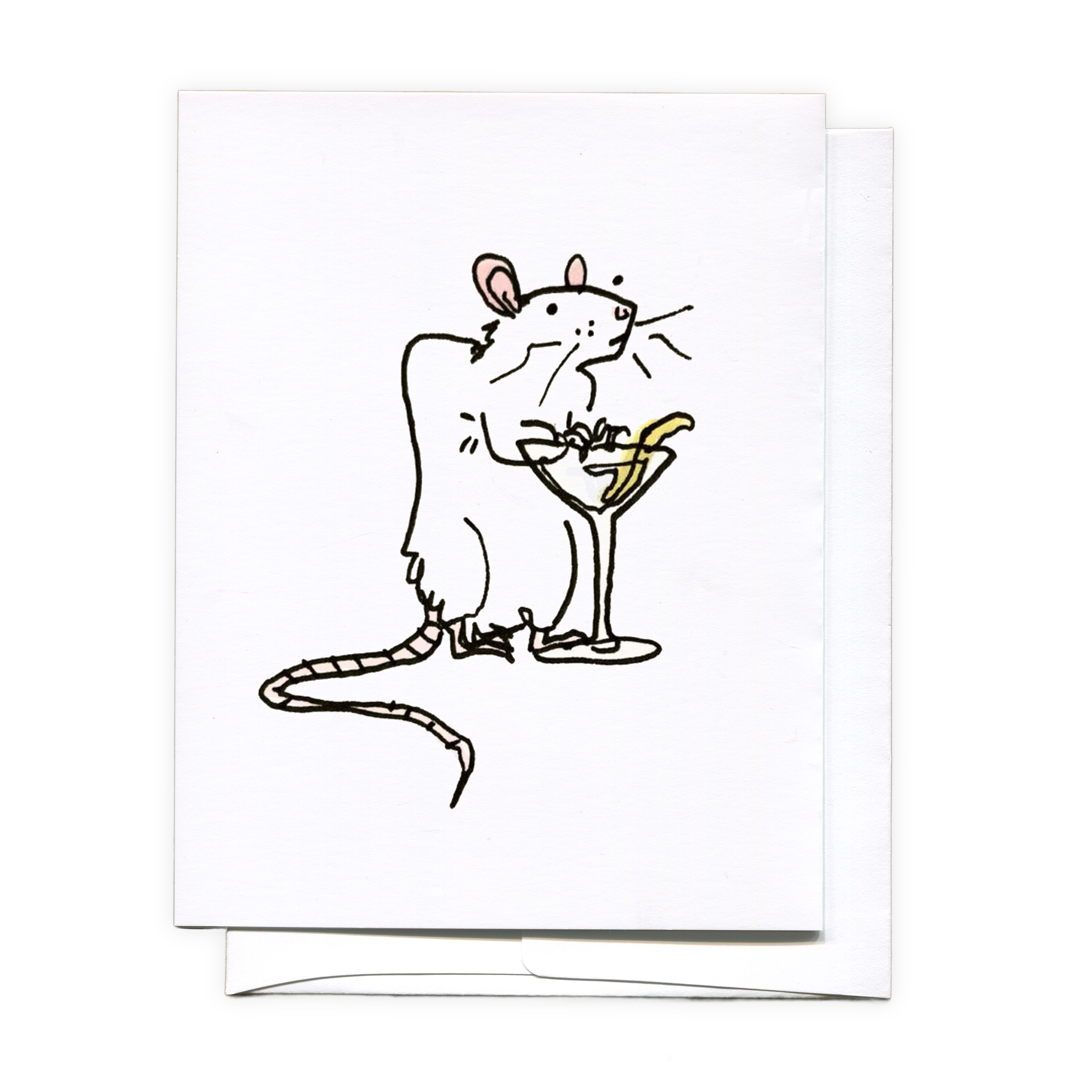 Martini Rat - Greeting Card